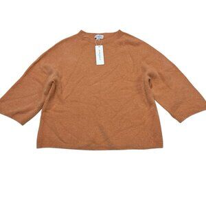 Bianco & Blu Sweater Womens S Peach Wool Alpaca Blend Pullover Boxy Quiet Luxury